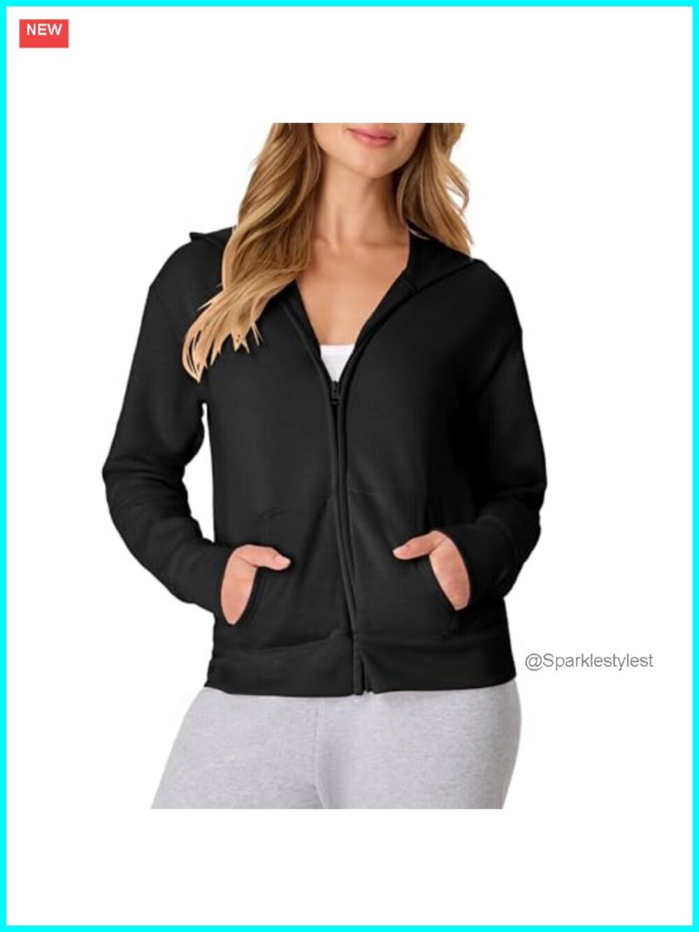 Hanes EcoSmart Fleece Full-Zip Hoodie Midweight Cotton Blend Women's Sweatshirt